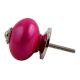 Neon Pink Silver Fitting Ceramic Dresser Knob